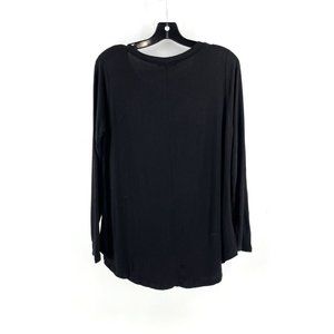 Nic & Lulu Women's Black Long Sleeve Soft Stretch Knit Top Shirt Size Small